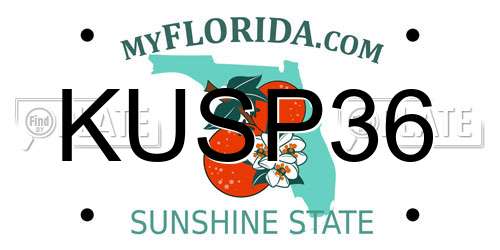 KUSP36 Florida License Plate