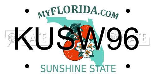 KUSW96 Florida License Plate