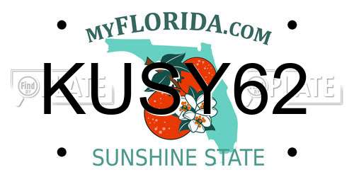 KUSY62 Florida License Plate