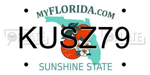 KUSZ79 Florida License Plate