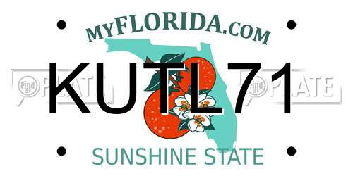 KUTL71 Florida License Plate