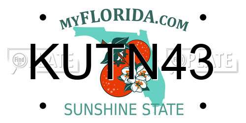KUTN43 Florida License Plate