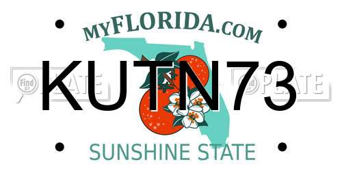 KUTN73 Florida License Plate