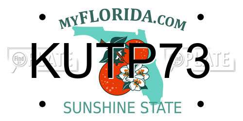 KUTP73 Florida License Plate
