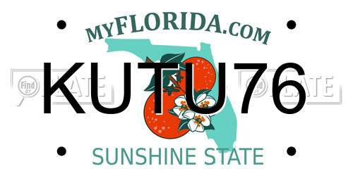 KUTU76 Florida License Plate