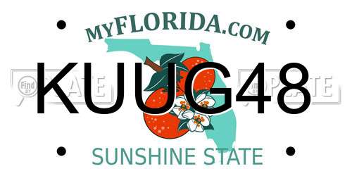 KUUG48 Florida License Plate