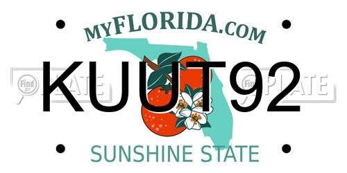 KUUT92 Florida License Plate