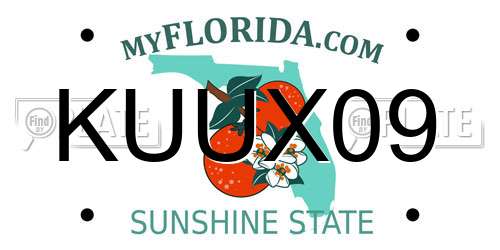 KUUX09 Florida License Plate