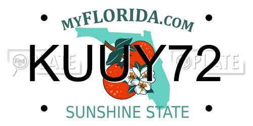 KUUY72 Florida License Plate
