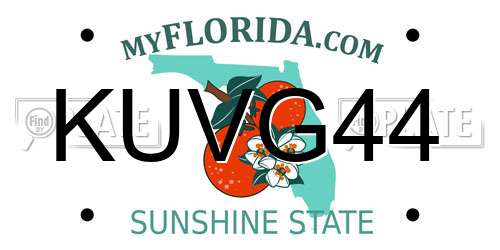 KUVG44 Florida License Plate