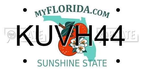 KUVH44 Florida License Plate
