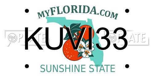 KUVI33 Florida License Plate