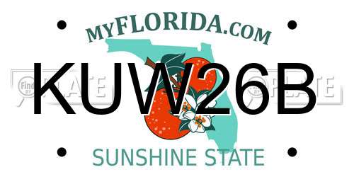 KUW26B Florida License Plate