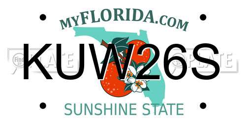 KUW26S Florida License Plate
