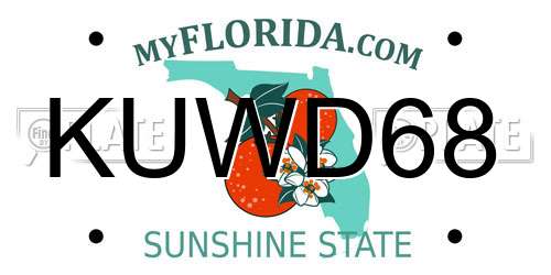 KUWD68 Florida License Plate