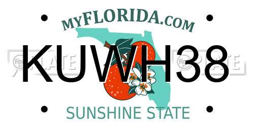 KUWH38 Florida License Plate