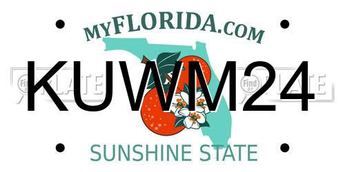 KUWM24 Florida License Plate