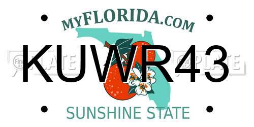 KUWR43 Florida License Plate
