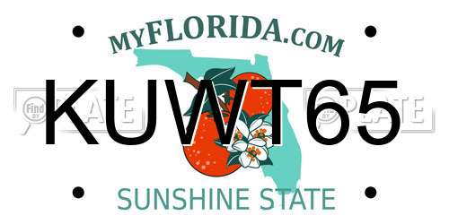 KUWT65 Florida License Plate