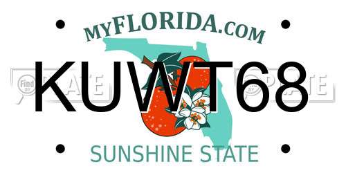 KUWT68 Florida License Plate