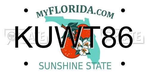 KUWT86 Florida License Plate