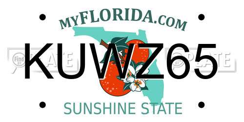 KUWZ65 Florida License Plate