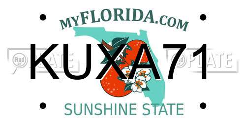 KUXA71 Florida License Plate
