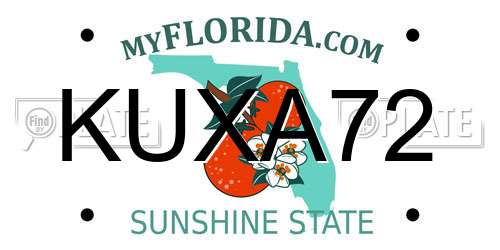 KUXA72 Florida License Plate
