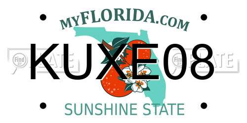 KUXE08 Florida License Plate