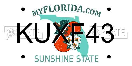 KUXF43 Florida License Plate