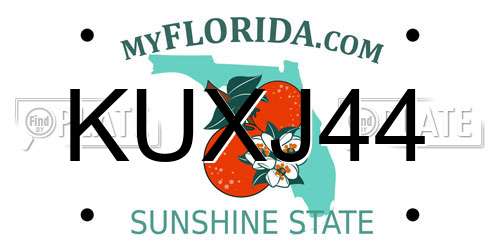 KUXJ44 Florida License Plate