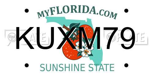 KUXM79 Florida License Plate