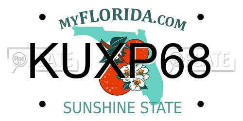 KUXP68 Florida License Plate