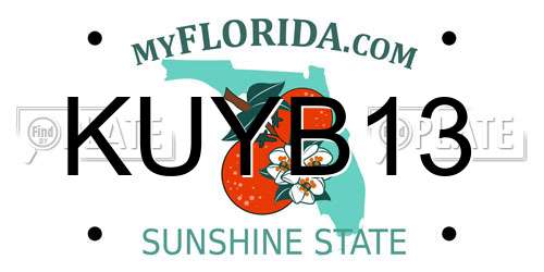 KUYB13 Florida License Plate