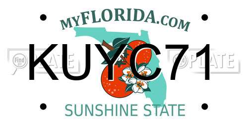 KUYC71 Florida License Plate
