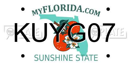 KUYG07 Florida License Plate