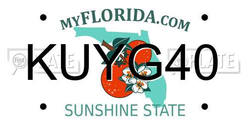 KUYG40 Florida License Plate