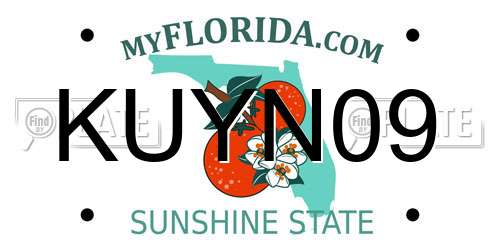 KUYN09 Florida License Plate