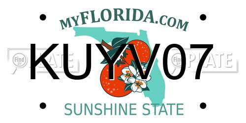 KUYV07 Florida License Plate