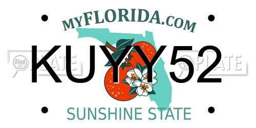 KUYY52 Florida License Plate