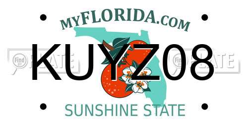 KUYZ08 Florida License Plate