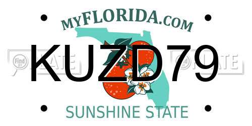 KUZD79 Florida License Plate