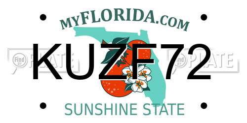 KUZF72 Florida License Plate
