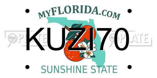 KUZI70 Florida License Plate