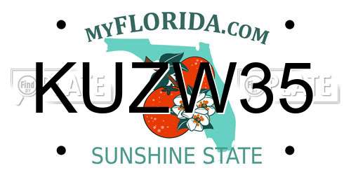 KUZW35 Florida License Plate