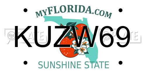 KUZW69 Florida License Plate