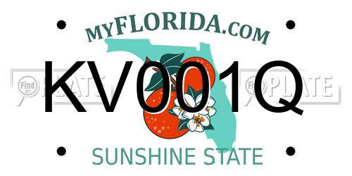 KV001Q Florida License Plate