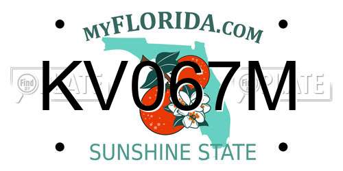 KV067M Florida License Plate