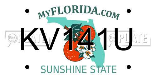 KV141U Florida License Plate