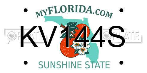 KV144S Florida License Plate